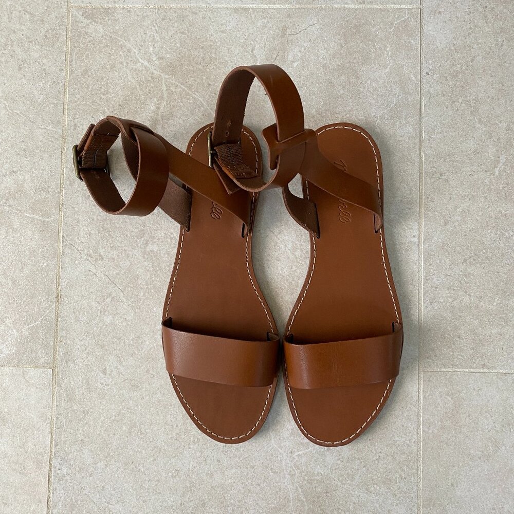 Madewell 100% Genuine Leather The Boardwalk Ankle-Strap Sandals